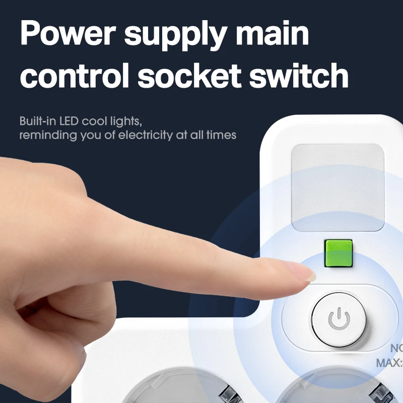 EU Plug AC Power Strip Multiprise Wall Mounted Socket Universal Network Filter USB Ports Separate Switch light Adapter - Image 5