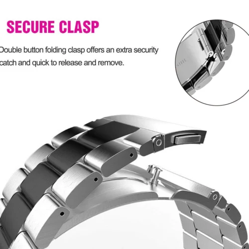 Alternative view of 18mm 22mm 20mm Watch Band For Samsung Galaxy Watch 7/6/5/4/3 S3 Active2 Huawei Watch GT 6 Pro GT5 GT4 GT3 2 Stainless Steel Band