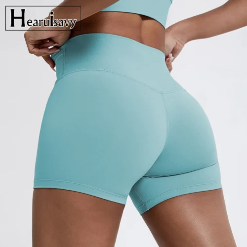 Hearuisavy Women's High Waist Gym Shorts - Butt Lift Cycling and Workout Leggings