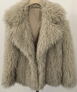 Alternative view of Aynaray Women's Thick Faux Fur Winter Jacket – Khaki, Long Sleeve, Warm Outwear