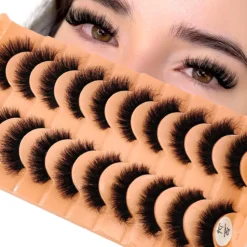 3D Mink False Eyelashes + Soft Fluffy Volume + Handmade Thick Lashes + Ideal for Makeup Enthusiasts