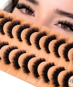 New 10Pairs Eyelashes Makeup Soft Fluffy 3D Mink False Eyelashes Thick HandMade Volume Mink Lashes Faux Cils Natural Fake Lashes