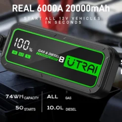 Alternative view of Car Jump Starter Power Bank 6000A 20000mAh Emergency Battery Booster for Auto and Vehicle Use