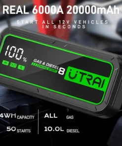 Alternative view of UTRAI Car Jump Starter Power Bank 6000A 20000mAh Starting Device Auto Emergency Battery Booster Jump Starter Car Battery Starter
