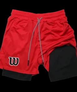 Alternative view of Men 2 in 1 Double Layer Running Shorts Sports Casual Gym Workout Brand Mesh Breathable Basketball running Shorts Summer RL0339