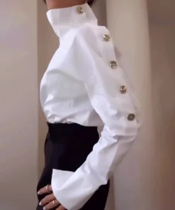 New Fashion Shirt For Women Women 2025 Casual Long-sleeve Button Women's Blouse Spring Chic White Tops Office Shirts Female