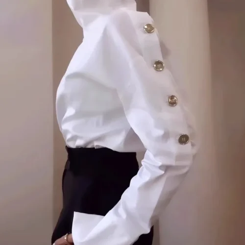 New Fashion Shirt For Women Women 2025 Casual Long-sleeve Button Women's Blouse Spring Chic White Tops Office Shirts Female