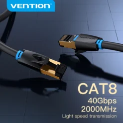 Vention Cat8 Ethernet Cable SFTP 40Gbps 2000MHz for Router and Modem Network Connection