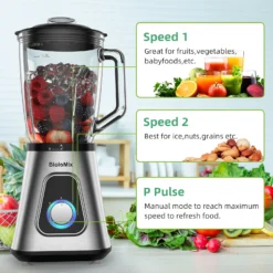 Alternative view of BioloMix Smoothie Blender with 1300W Power and 1.5L Glass Jar for Frozen Drinks and Sauces
