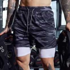 Alternative view of Men's 2-in-1 Running Shorts with Inner Liner for Enhanced Comfort and Support