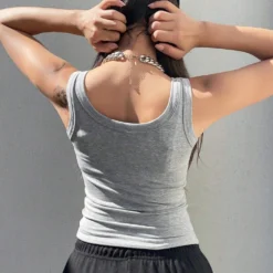 Alternative view of Camisole Tank Top for Women with Knitted Bottom and Sleeveless Design