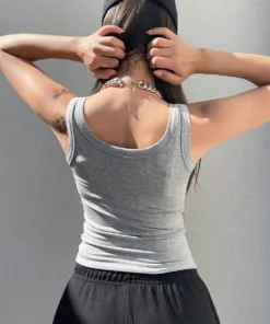 Alternative view of Camisole Tank Soft Top For Women Summer Outfits Tight And Sexy Tank Top Knitted Bottom Shirt And Sleeveless Top For Outerwear