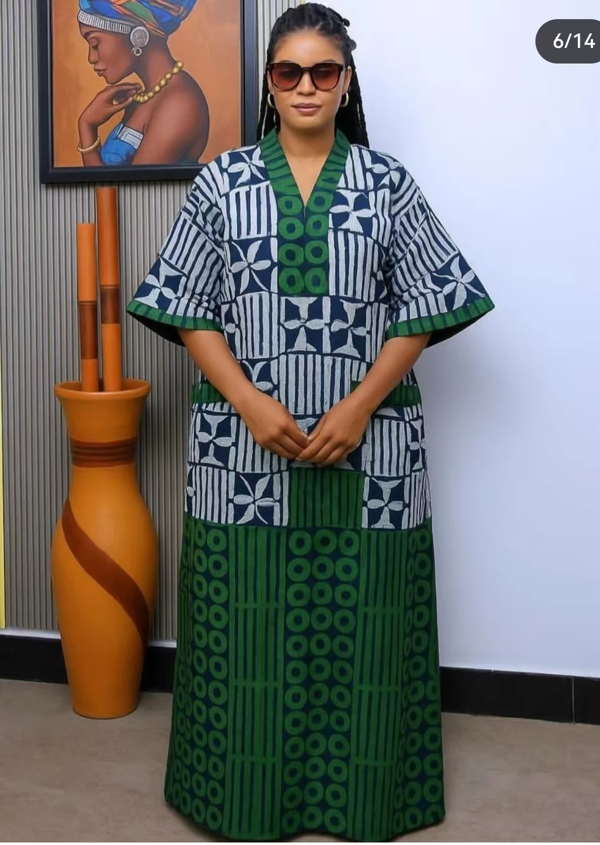 Plus Size Maxi Dress with Traditional Ankara Design for Women - African Dashiki Gown - Image 5