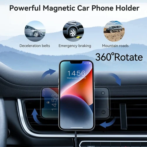 Alternative view of 30W Magnetic Car Wireless Charger Phone Holder Stand for iPhone 15 14 13 12 11 Pro Max Car Mount Chargers Fast Charging Station