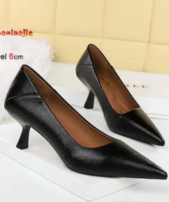 Alternative view of New Spring Autumn 6CM High Heels Women's Shoes Shallow Mouth Pointy Toe Comfortable Single Shoes Sexy Stiletto Party Lady Pumps