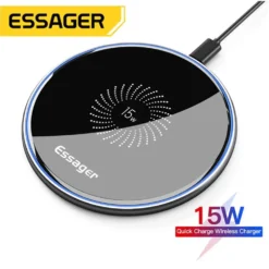Essager 15W Fast Wireless Charger with Qi Technology for iPhone 14, AirPods, Samsung S22, Xiaomi, LG