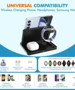 Alternative view of Samsung 3-in-1 Wireless Charger Stand - Fast Charging Dock for Galaxy Devices, Compatible with Galaxy Watch and Buds