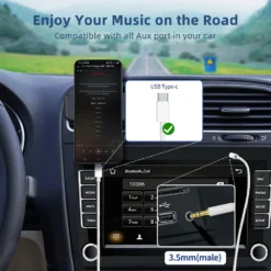 Alternative view of AUX Audio Cable with Type C USB Connector for Headphones and Speakers, Compatible with iPhone and Samsung Galaxy