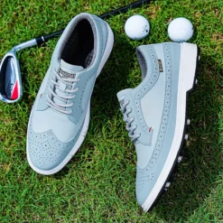 Men's Golf Shoes with Breathable Design in Leather, Sizes 39-47
