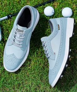 Professional Golf Shoes Men High-Quality Leather Breathable Sports Shoes Golf Competition Training Shoes Plus Size Shoes 39-47#