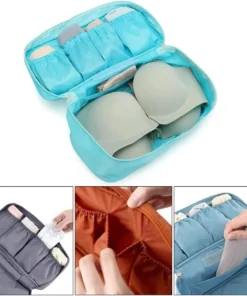 Alternative view of Travel Storage Bag - Multi-Function Bra and Underwear Organizer with Toiletry and Cosmetic Compartments