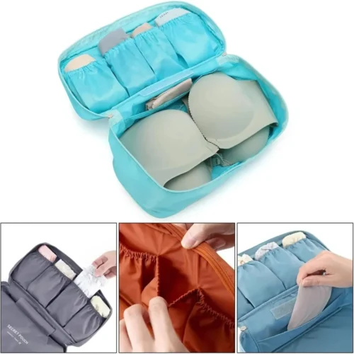 Alternative view of Travel Storage Bag - Multi-Function Bra and Underwear Organizer with Toiletry and Cosmetic Compartments