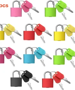 Mini Steel Padlocks - 22mm with 2 Keys in Colored Cases - Set of 5