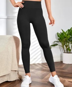 Alternative view of High-Waist Seamless Yoga Capri Pants for Women - Solid Color Options