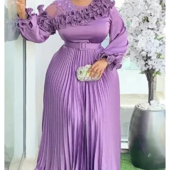 Plus Size African Dashiki Maxi Dress - Elegant Evening Gown for Women