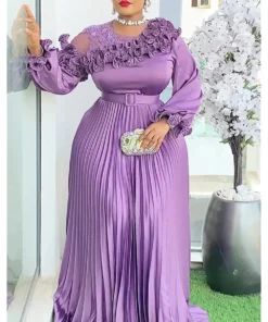 Elegant Plus Size African Dashiki Maxi Dress for Women - Stylish Wedding and Evening Gown