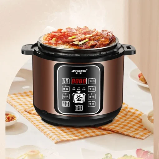Electric Pressure Cooker with Multifunctional Rice Steamer, 6L Capacity for Efficient Cooking - Image 4