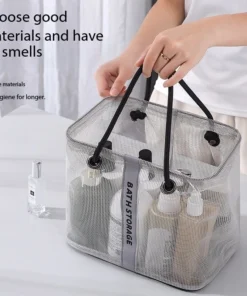 Alternative view of Portable Collapsible Mesh Drain Basket - Eco-Friendly Toiletry and Swimming Organizer with Carry Handle