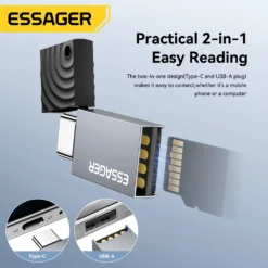 Alternative view of Essager 2 in 1 Card Reader USB 2.0 High Speed Adapter for PC and Laptop Accessories