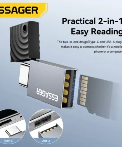 Alternative view of Essager 2 in 1 TF SD Card Reader USB 2.0 Memory Card Adapter Smart High Speed Cardreader Convertor for PC Laptop Accessories