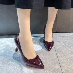 High Heel Slip-On Shoes with Pointed Toe and Thin Heel for Women, Breathable and Comfortable