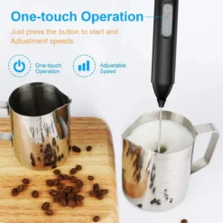 Electric Handheld Milk Frother – USB Rechargeable Mixer with 3 Speed Settings for Coffee Lovers
