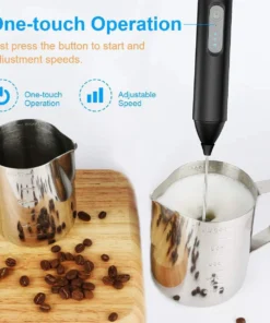 Electric Handheld Milk Frother – Portable USB Rechargeable Mixer with 3 Speed Settings