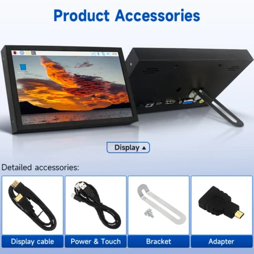 7-Inch Portable IPS Monitor with HDMI, VGA, and AV Inputs for PC, Laptop, and Camera Use - Image 6