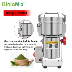 BioloMix 800g Capacity Grain and Spice Grinder Mill for Home Use
