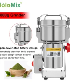BioloMix Grain and Spice Grinder Mill - 800g Capacity