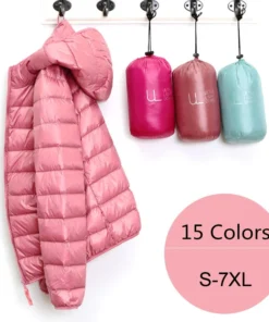 Plus Size Women's Lightweight Packable Puffer Jacket – Hooded, Available in 15 Colors