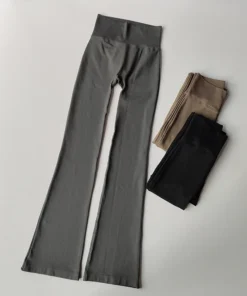 High-Waisted Seamless Compression Flared Yoga Leggings for Outdoor Fitness