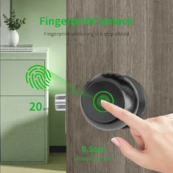 Alternative view of Smart Fingerprint Bluetooth Door Lock with Tuya App Control and USB Charging for Enhanced Security