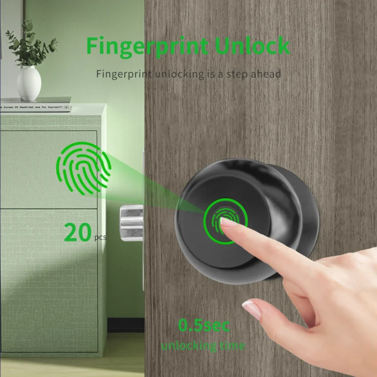 Smart Fingerprint Bluetooth Door Lock with Tuya App Control and USB Charging - Image 2
