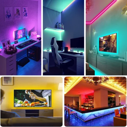 LED strip lights with 44 key remote control, RGB tape for home bedroom and party decor - Image 6