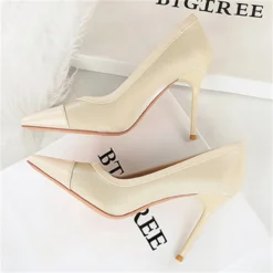Alternative view of Pointed Toe Pumps in Champagne Color with Thin Heels for Women