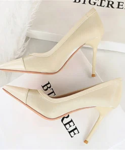 Alternative view of BIGTREE Spring Autumn Champagne Pointed Toe Woman Pumps Fashion Party Thin Heels Ladies Shoes Zapatillas De Mujer
