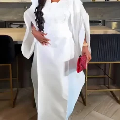 Alternative view of Maxi Length Ankara Gown with Traditional Dashiki Design for Women