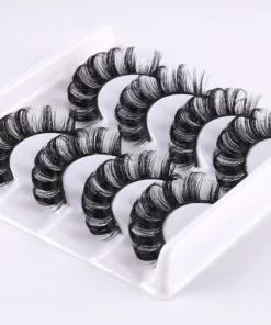 Alternative view of 4 Pairs Russian Strip Lashes Fluffy Mink Lashes 3D False Eyelashes Russian Volume Eyelashes Fake Eyelashes