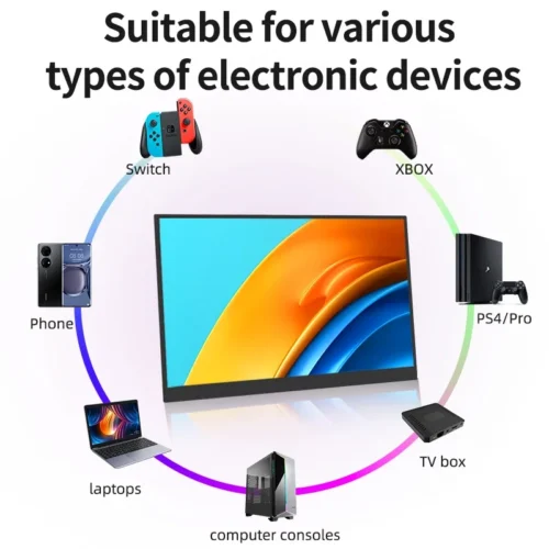 Alternative view of 14.1" Touch Screen Portable Monitor - 100% sRGB, 400cd/m² for Gaming and Laptops